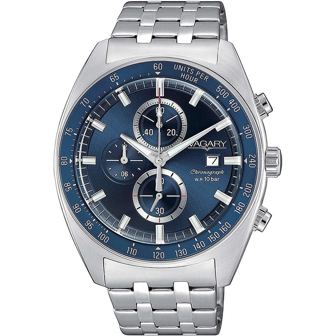 Orologio uomo Cronografo Vagary By Citizen Rockwell cinturino Acciaio VA1-218-71