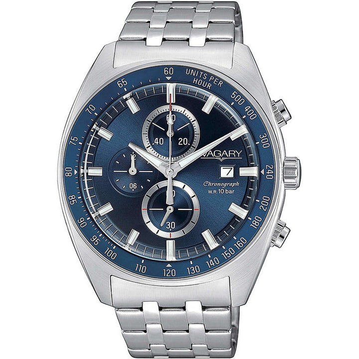 Orologio uomo Cronografo Vagary By Citizen Rockwell cinturino Acciaio VA1-218-71