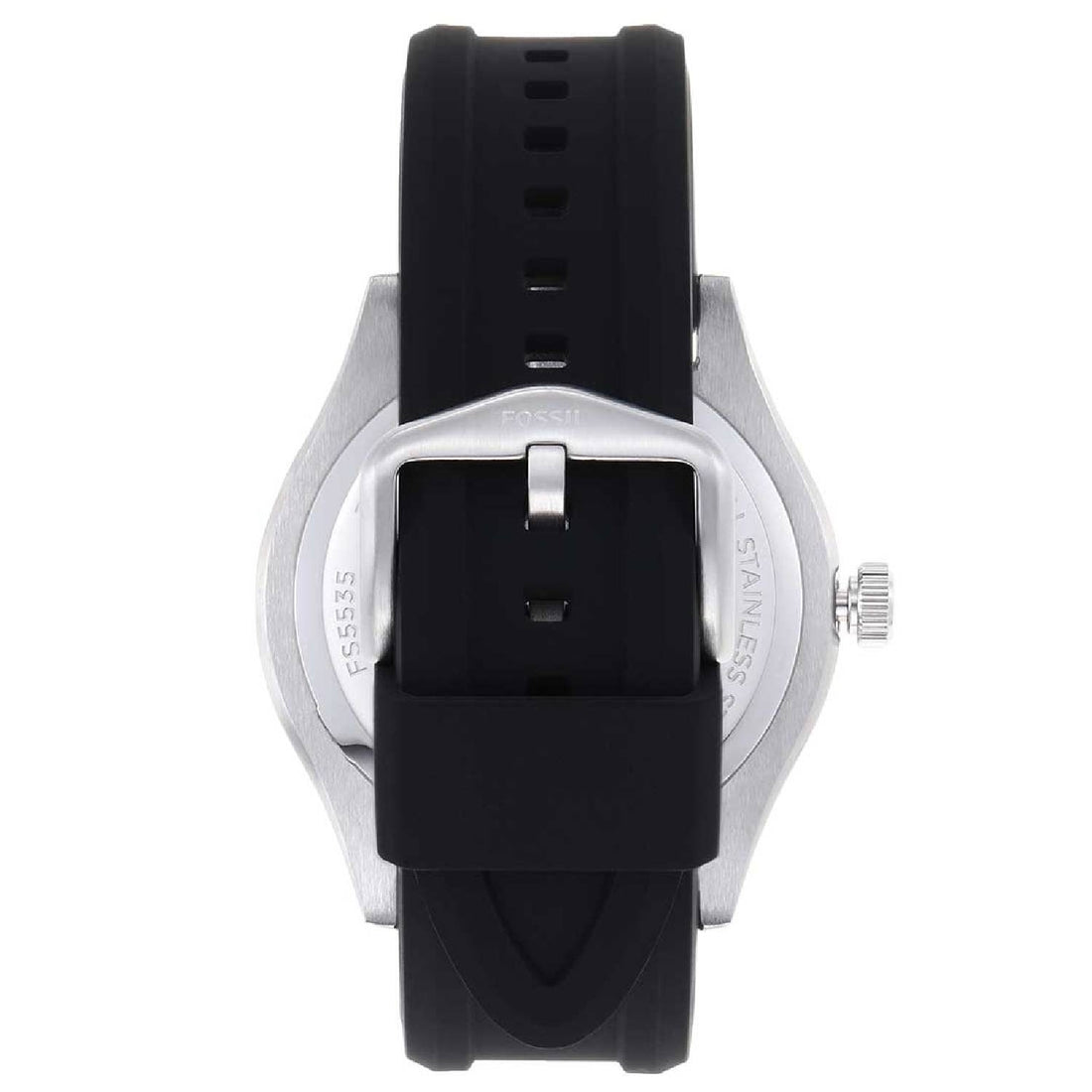 Orologio Uomo Acciaio Fossil Solo Tempo Quarzo Data Belmar Nero FS5535
