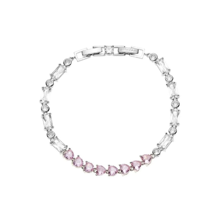 Bracciale Donna Ottaviani Zirconi Bianchi Rosa Cuore 501223B