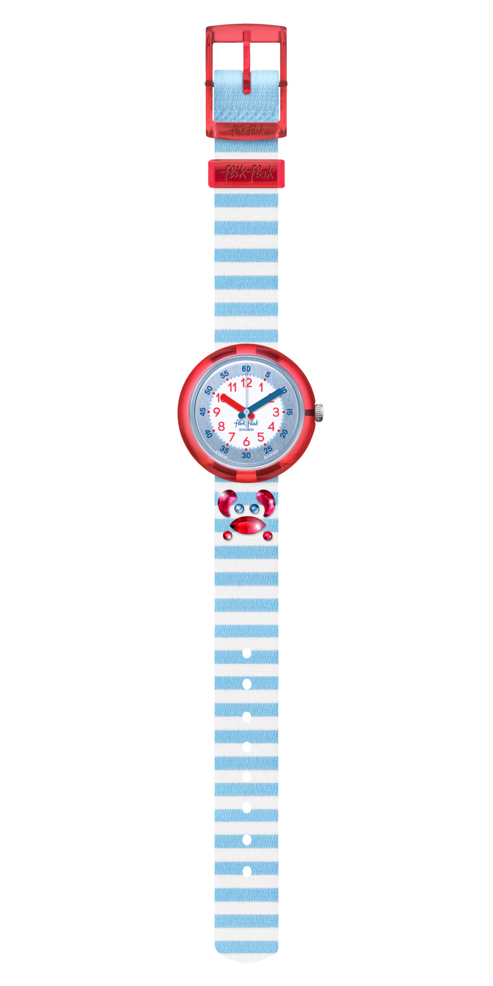 Orologio Bambino Swatch Flik Flak Shining Crab Azzurro Rosso ZFPNP143