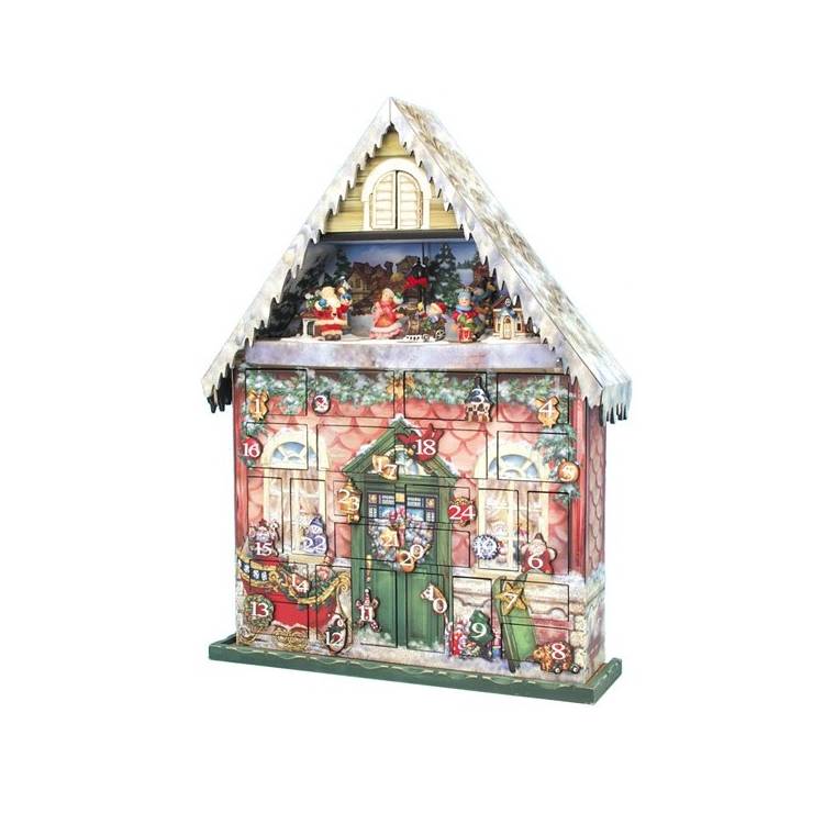 Scultura Natalizia Il Mondo Dei Carillion Casa Legno Calendario Dell'Avvento 45075