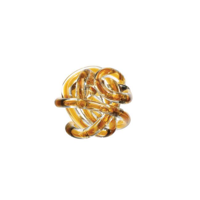 Scultura Cristallo Onlylux Nodo Dell'Amore Ambra 8 cm OL01645