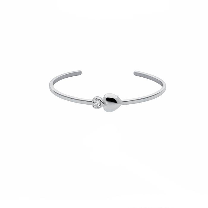 Bracciale Donna Liu Jo Argento 925 Bangle Cuori Zircone Bianco ALJ276