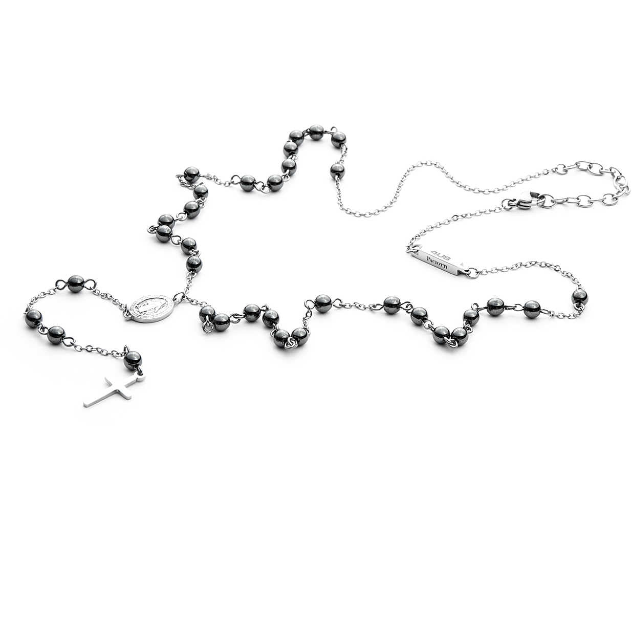 Collana Uomo Acciaio 4US Cesare Paciotti Rosario Biglie Blue Sand 4UCL3753
