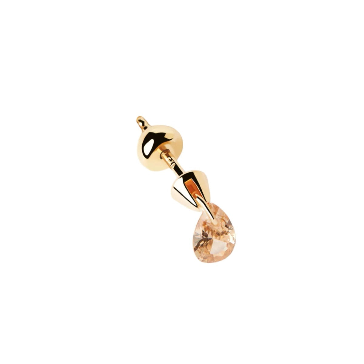 Orecchini mono Donna PDPaola Argento Dorato 925 Con Zircone Rosa  PG01-204-U