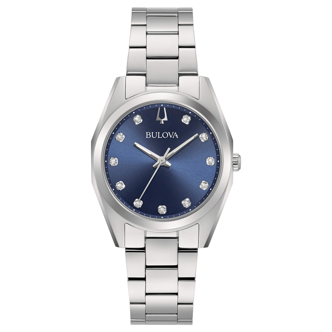 Orologio Donna Bulova Quarzo Solo Tempo Surveyor Acciaio Blu Diamanti 96P229