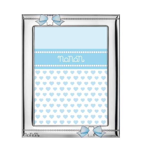 Cornice Argento Bambino Nanan Celeste cm 18x13 NCO0015