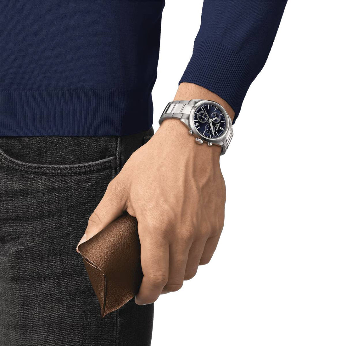 Orologio Uomo Tissot PR100 Blu Acciaio Quarzo Cronografo Data T1504171104100