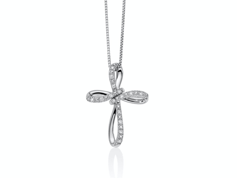 Collana Donna Miluna Croce ORO 750 con  diamanti CLD4424