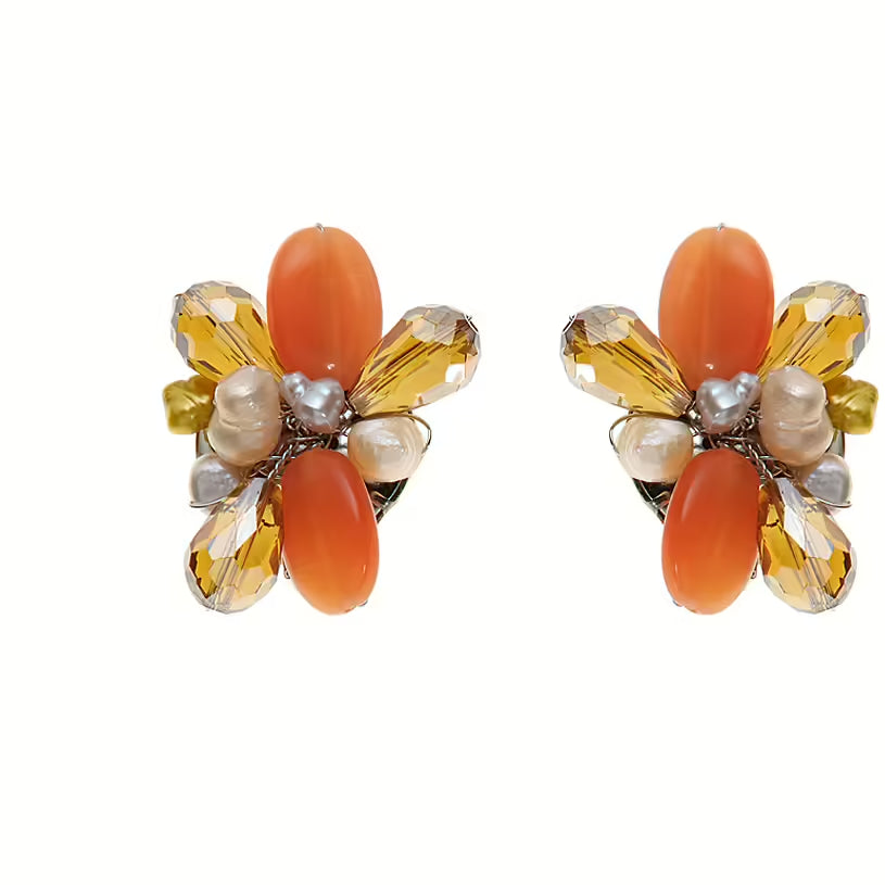 Orecchini Clip Donna Ottaviani Cristalli Agata Fiore 5011450