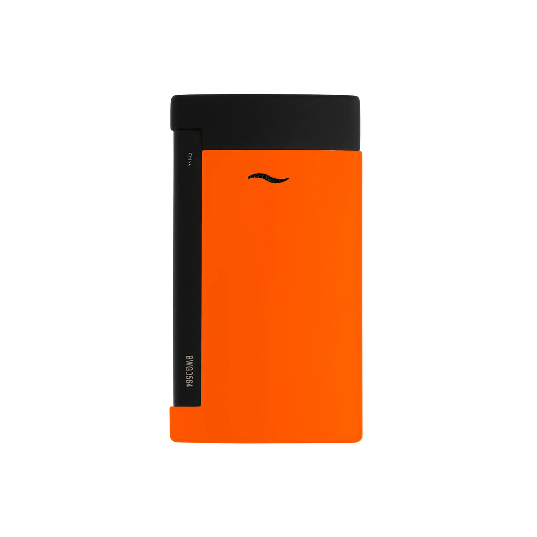 Accendino Uomo Dupont Acciaio Nero Slim Fluo Arancione 027769