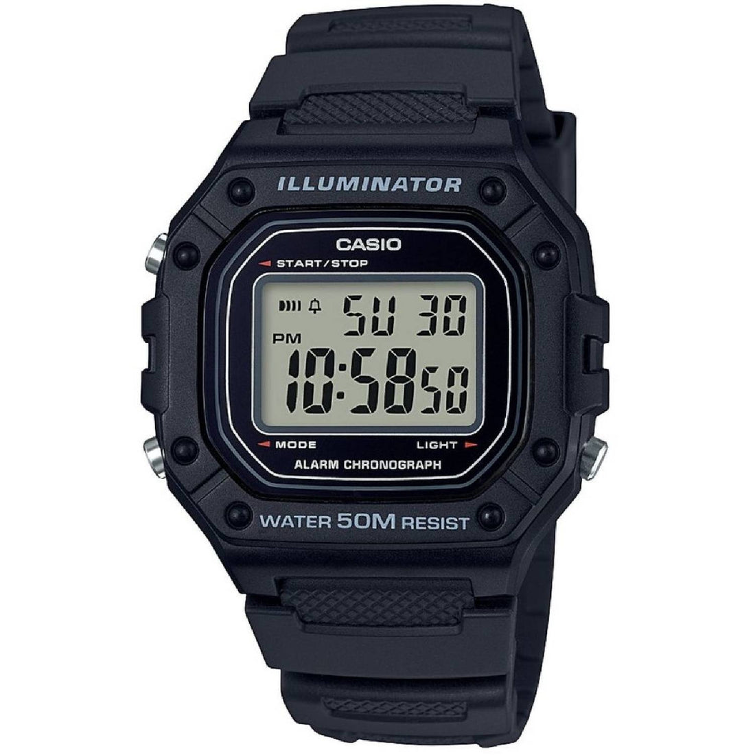 Orologio Uomo Bambino Casio W-218H-1AVEF Digitale Cronografo Timer Sveglia