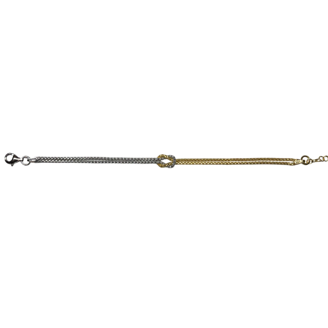 Bracciale Unisex Re Mida Nodo Maglia Argento Bicolore 925 BR-Med-21