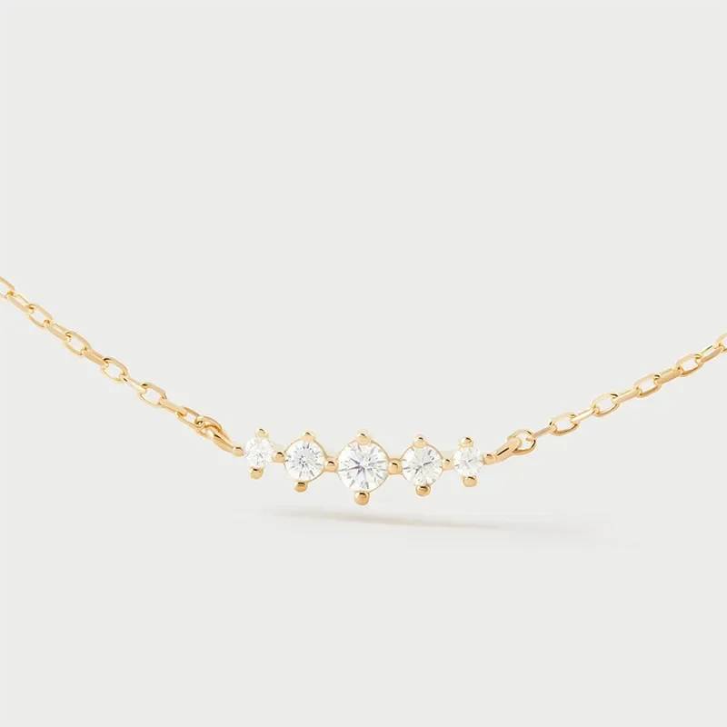 Collana Donna PDPaola Argento 925 Dorato Estela zirconi bianchi CO01-B61-U