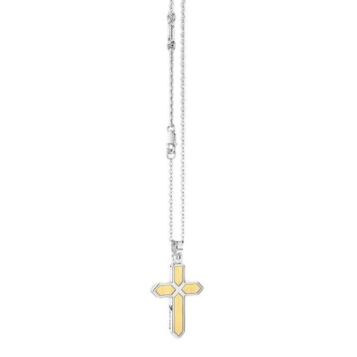 Collana Uomo Zancan Alpha Diamond Argento 925 Croce Oro ESC270G