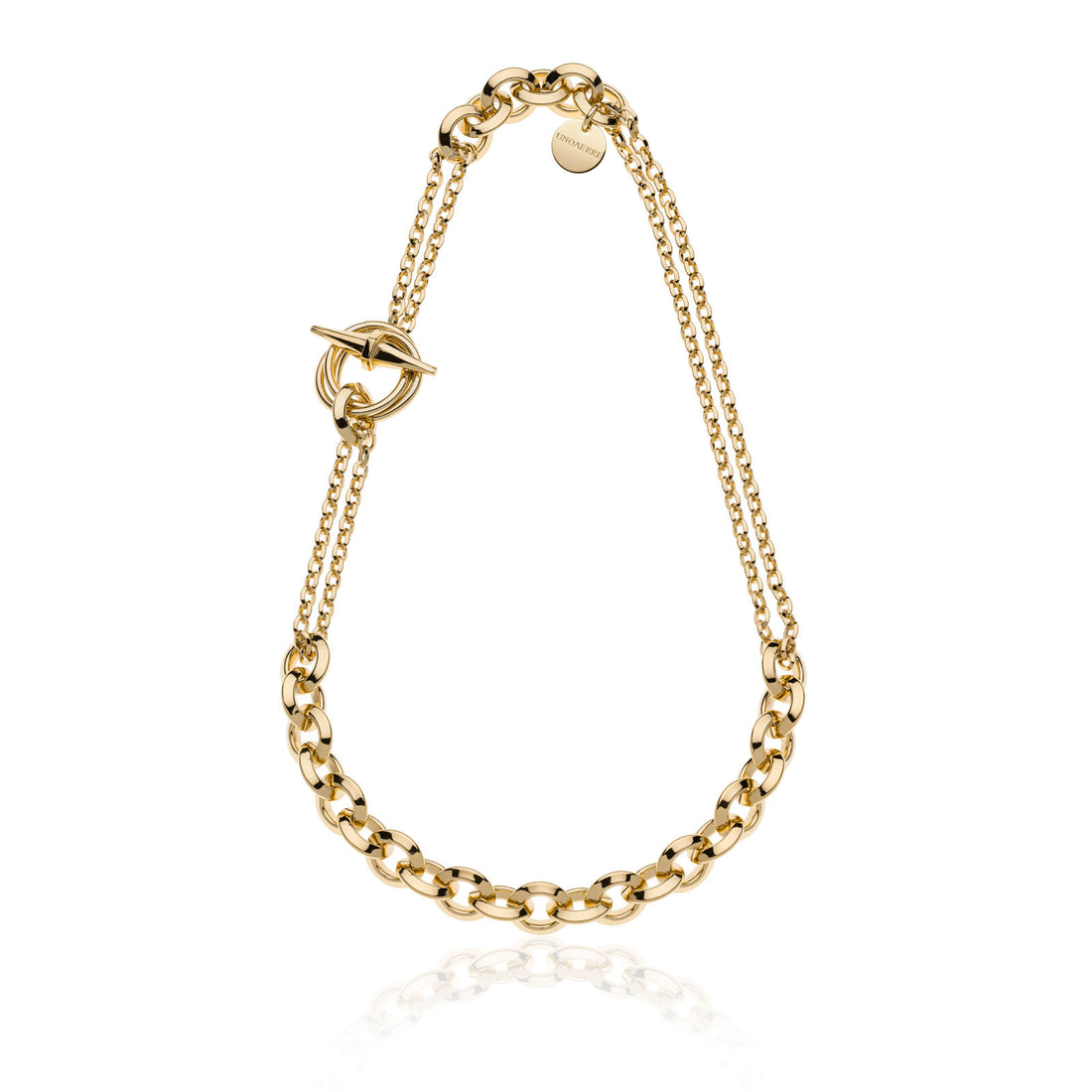 Collana Donna Unoaerre Bronzo Dorato Catena Anellini Chiusura T-Bar 540200