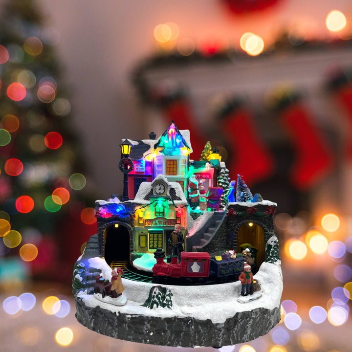 Paesaggio Di Natale Luville Con Treno 1163363