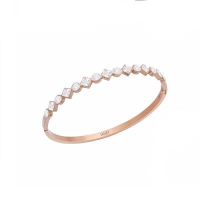 Bracciale Donna Liu Jo Acciaio Rosè Rigido Zirconi LJ3038