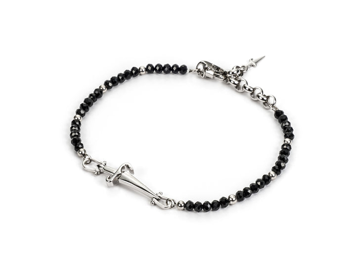 Bracciale Uomo Cesare Paciotti Spadino Argento 925 Sfaccettato Nero JPBR2388B