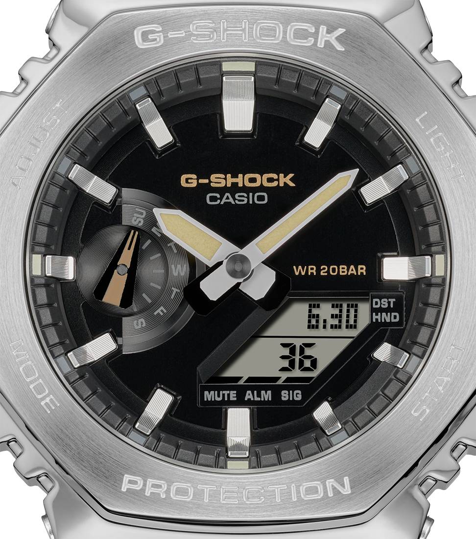Orologio Uomo Casio G-Shock Acciaio Lucido Tessuto Verde Chiaro GM-2100C-5AER