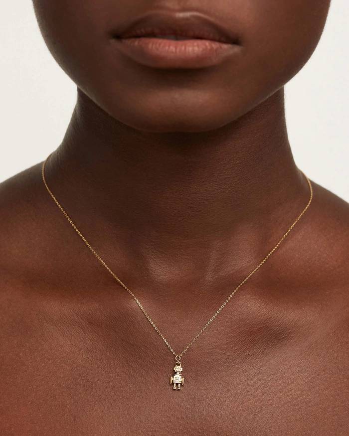 Collana Donna PDPaola Robot Zirconi Bianchi CO01-412-U