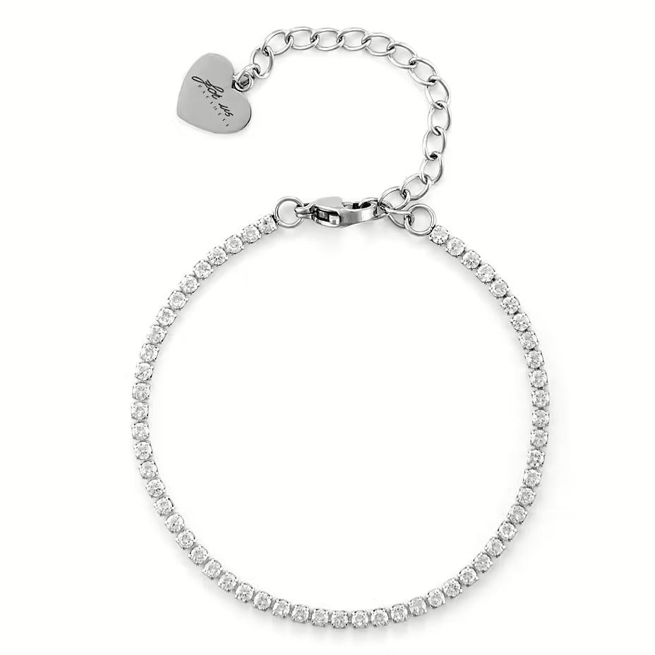 Bracciale Tennis Donna 4US Cesare Paciotti Acciaio Zirconi Bianchi 4UBR6316W