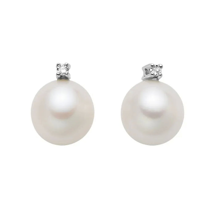 Orecchini Donna Miluna Oro Bianco 9kt Perla 8-8,5 mm e Diamanti PER27538X