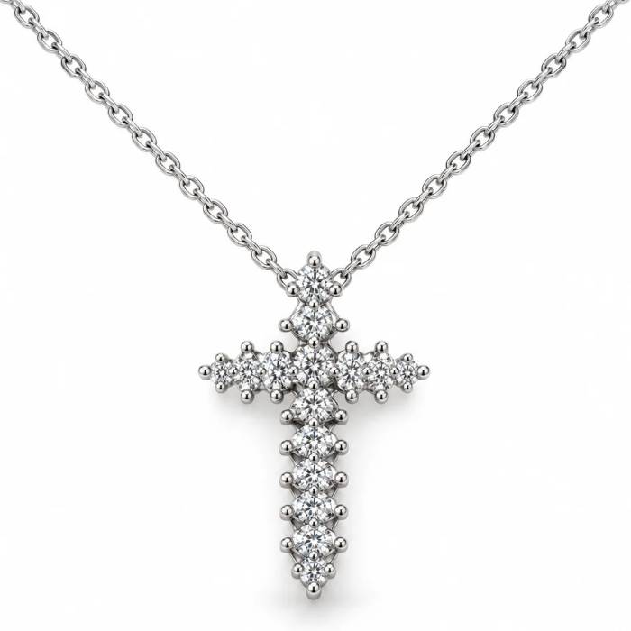 Collana Donna Miluna Oro Bianco Croce Diamanti CLD5488X