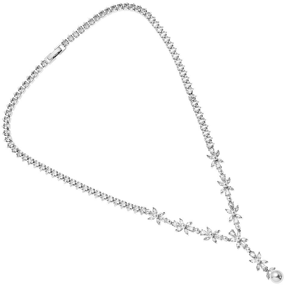 Collana Donna Ottaviani Tennis Semirigida Perle Zirconi Bianchi Multi Pietra 500691C