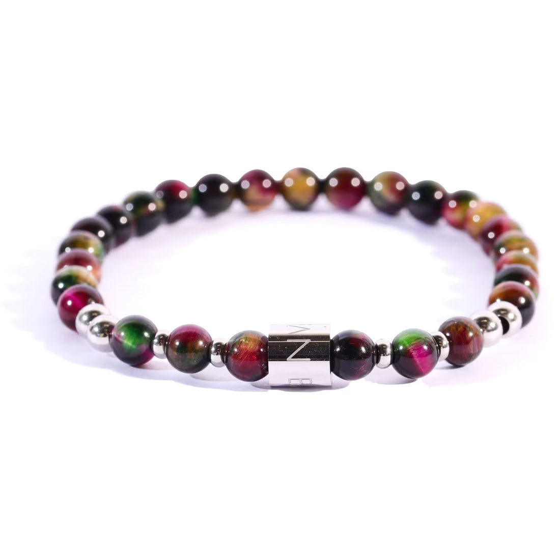Bracciale Uomo Ivan Basile Elastico Pietra Occhio Di Tigre Sfumato ametista BE609NC-M