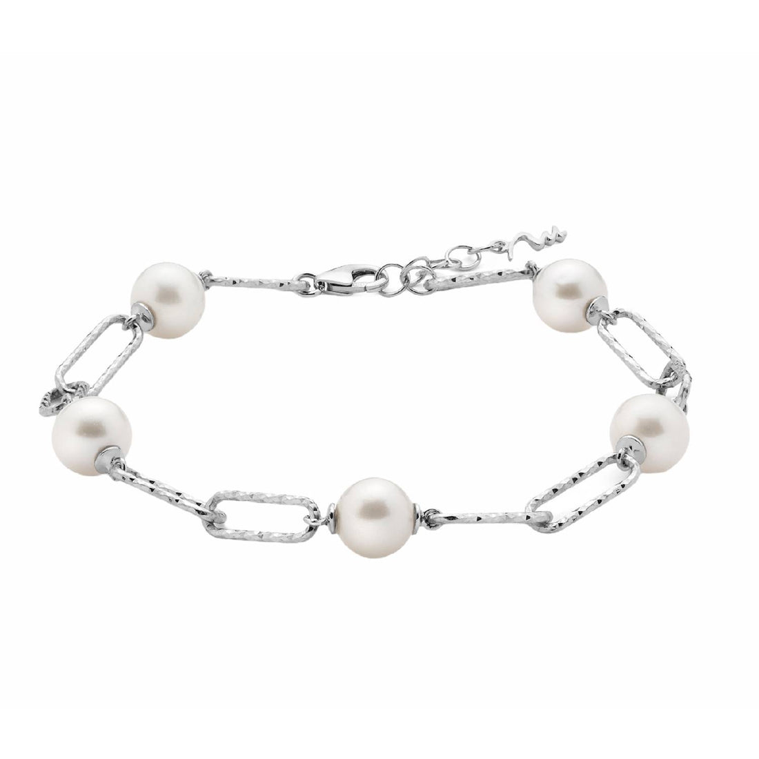 Bracciale Donna Miluna Argento 925 Perle Bianco Collezione Miss Italia PBR3201
