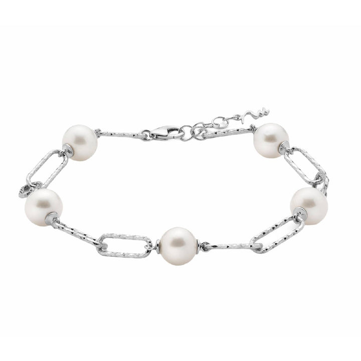 Bracciale Donna Miluna Argento 925 Perle Bianco Collezione Miss Italia PBR3201