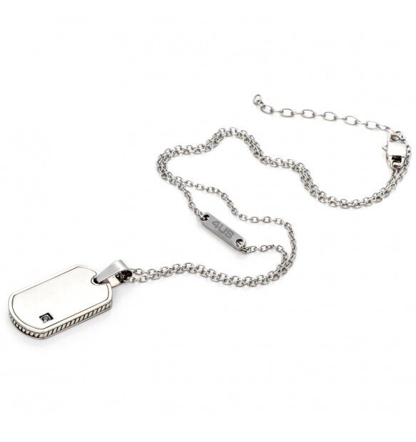 Collana Uomo 4US Cesare Paciotti targa acciaio bianco  4UCL5081