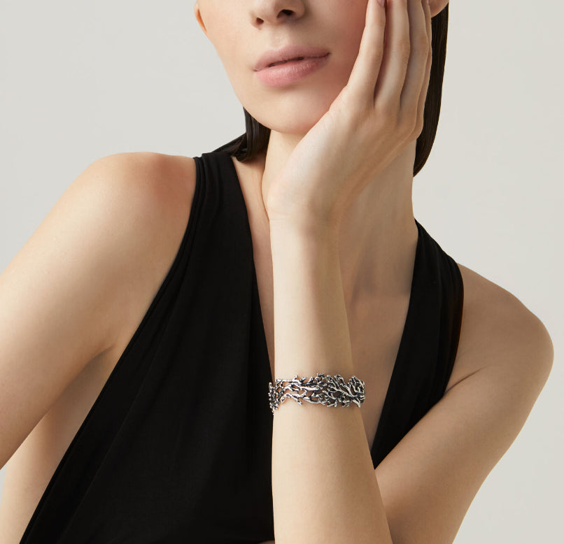 Bracciale Donna Giovanni Raspini Argento 925 Rigido Forma Corallo 10152