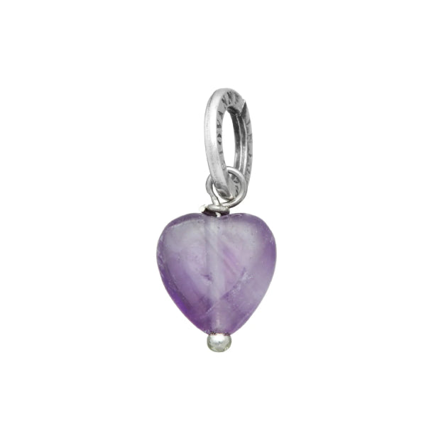Charm Donna Giovanni Raspini Argento 925 Cuore Ametista Realizzato A Mano 11629