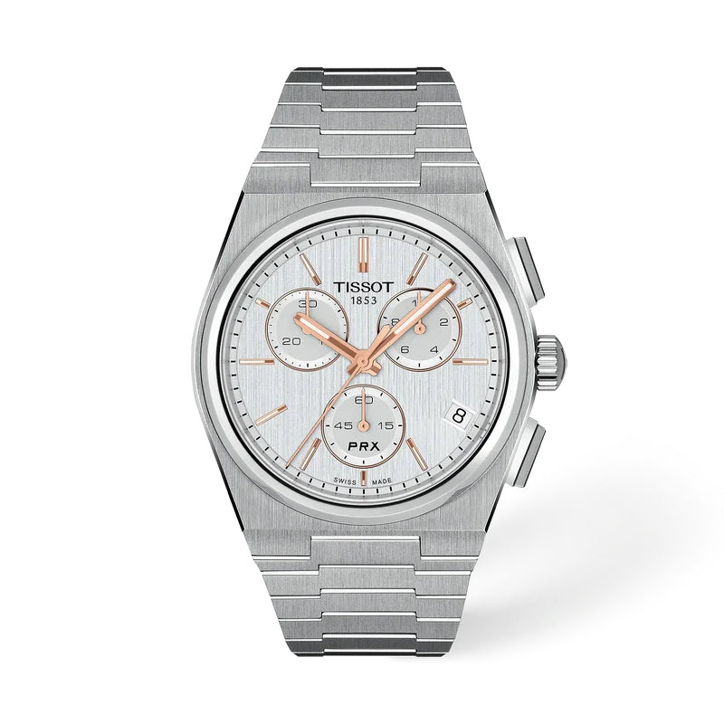 Orologio Uomo Tissot PRX 41 mm Argentè Cronografo Quarzo T1374171103100