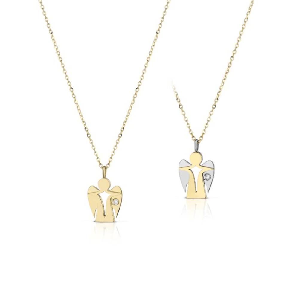 Collana Donna Roberto Giannotti Oro Giallo Bicolore 9 KT Diamante Angelo PZ655