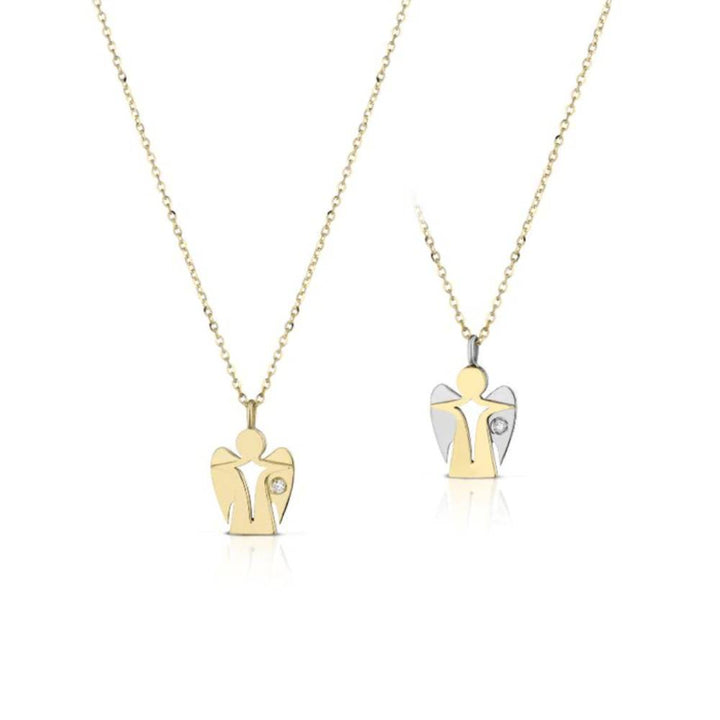 Collana Donna Roberto Giannotti Oro Giallo Bicolore 9 KT Diamante Angelo PZ655