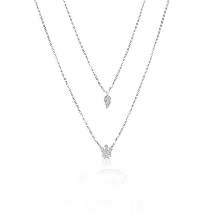 Collana Donna Argento 925 Roberto Giannotti Angelo Ala Bianco Zirconi GIA367
