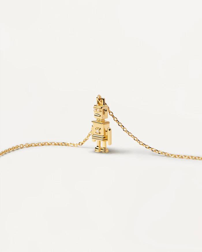 Collana Donna PDPaola Robot Zirconi Bianchi CO01-412-U