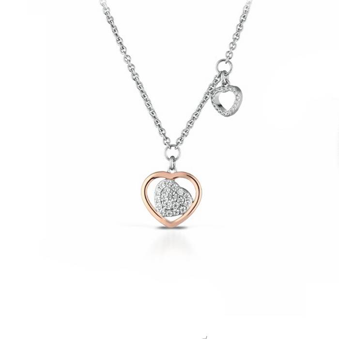 Collana Donna Roberto Giannotti Argento 925 Cuore Zirconi Bianchi GIA455