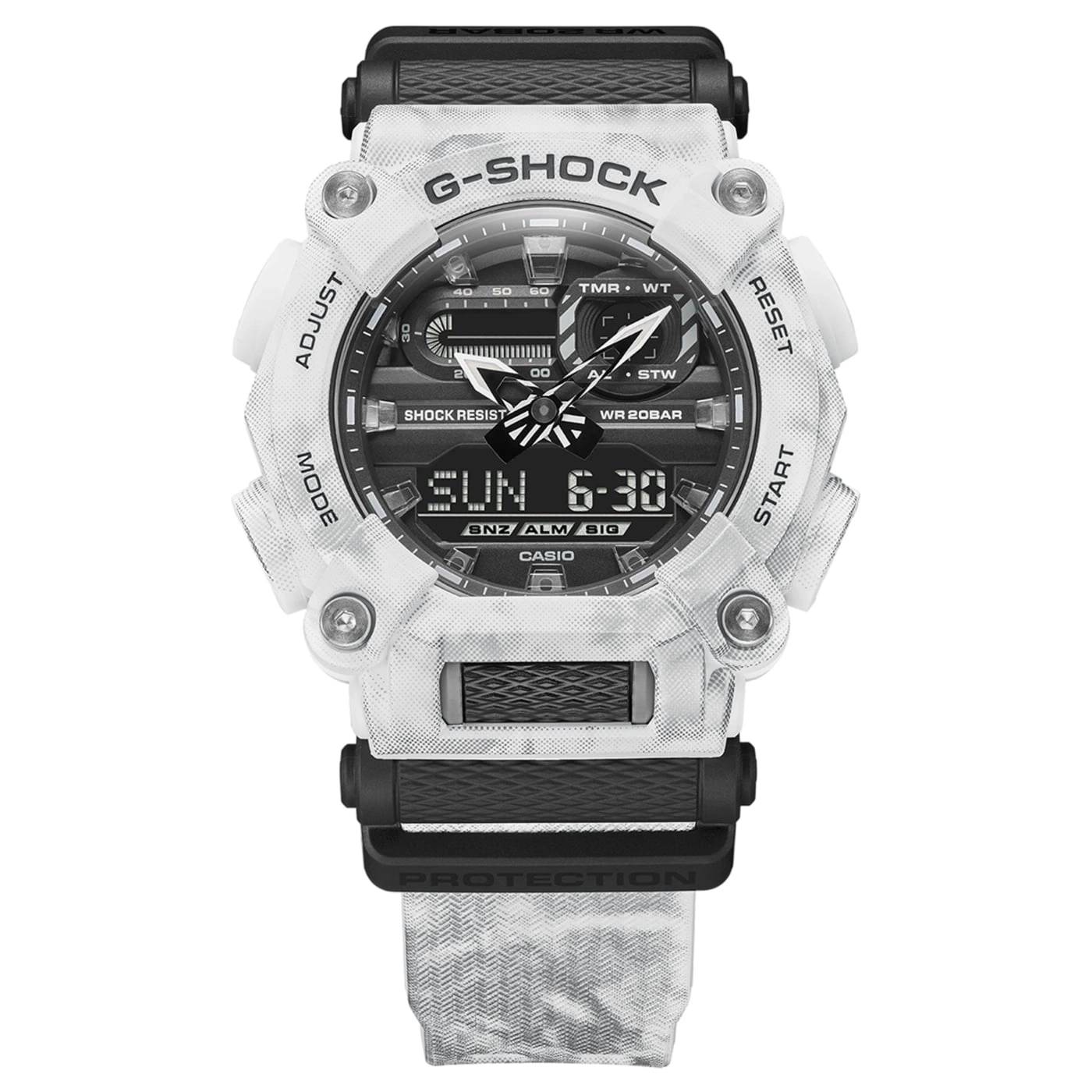 Orologio Uomo G-Shock Casio Camouflage Bianco Nero Quarzo GA-900GC-7AER