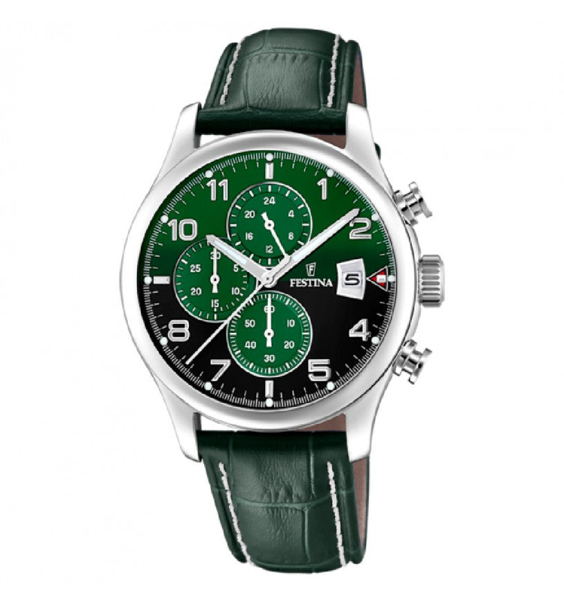 Orologio Uomo Festina Acciaio Cronografo Verde Data F20375/8