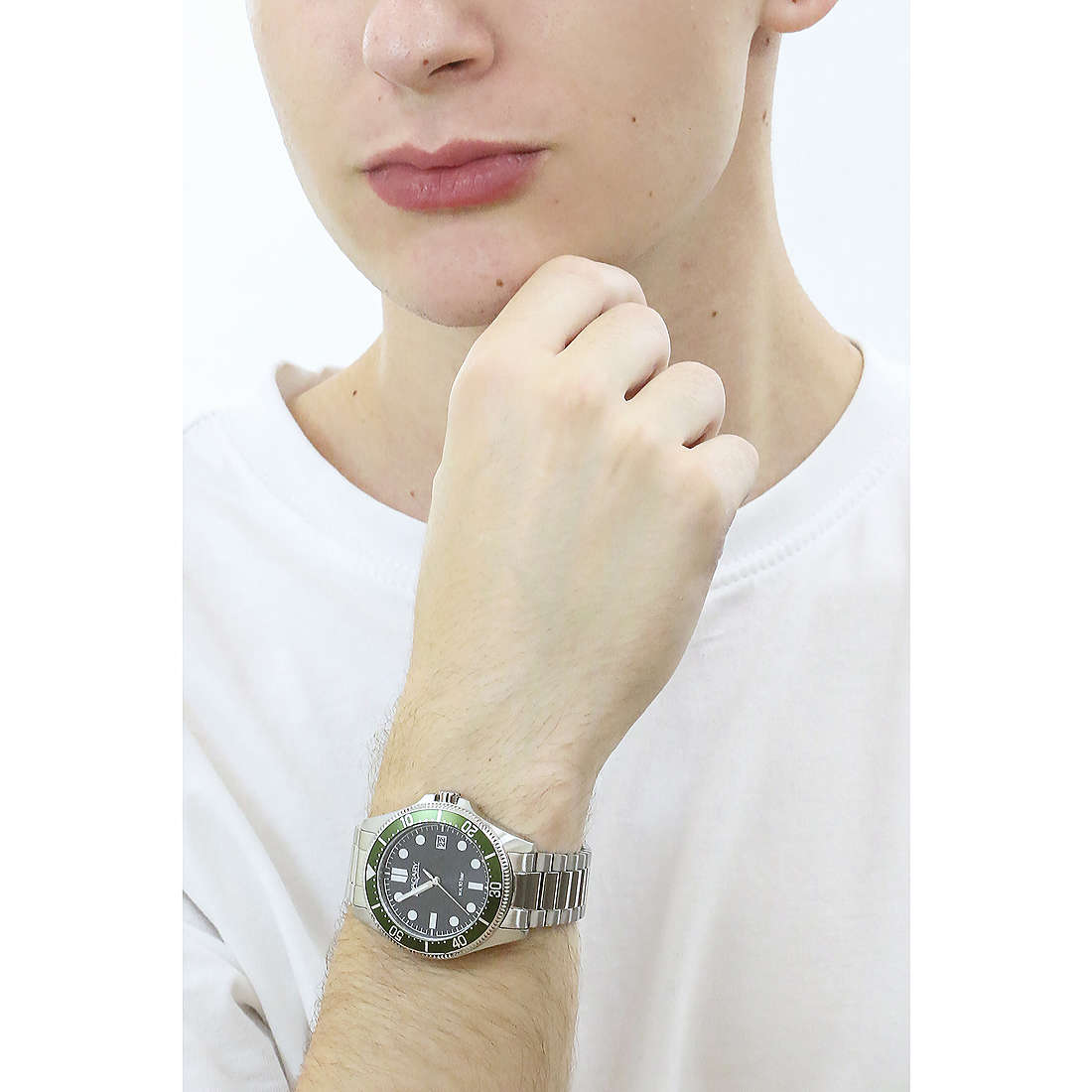 Orologio Uomo Vagary By Citizen Acqua Quarzo Solo Tempo Verde Nero VD5-112-53