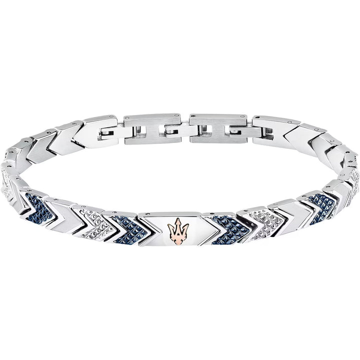 Bracciale Uomo Maserati Acciaio con Targhetta Centrale  e logo PVD Rosé JM225AVD88