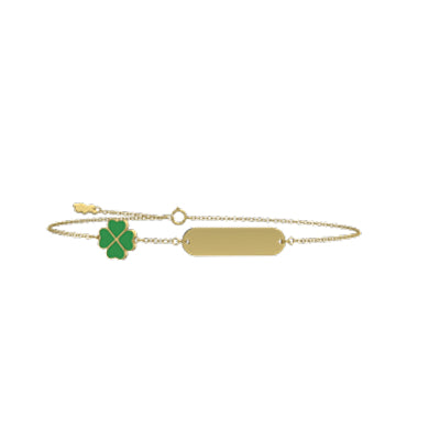 Bracciale Bambina Nanan Oro 9 KT Personalizzabile Quadrifoglio NGLD0098