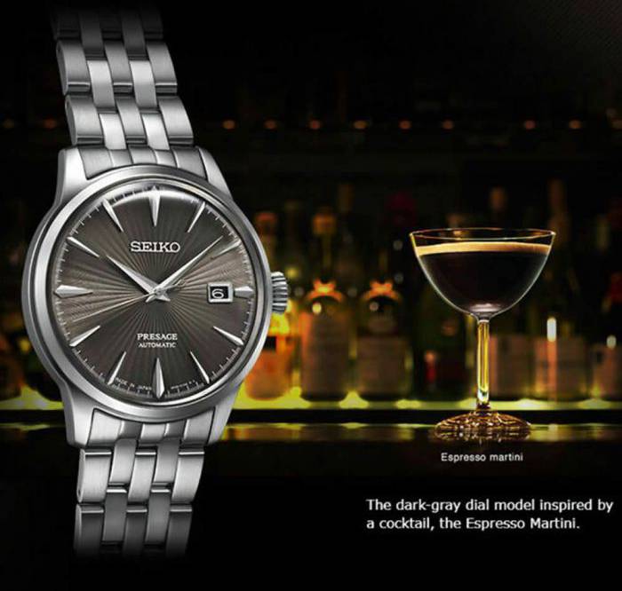 Orologio Uomo Seiko Automatico Presage Nero Cocktail Time SRPE17J1