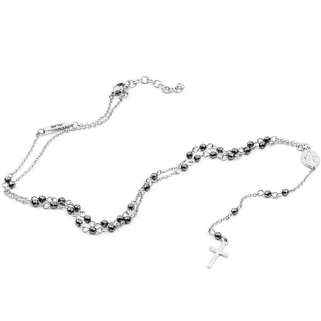 Collana Uomo Acciaio 4US Cesare Paciotti Rosario Biglie ematite 4UCL4048