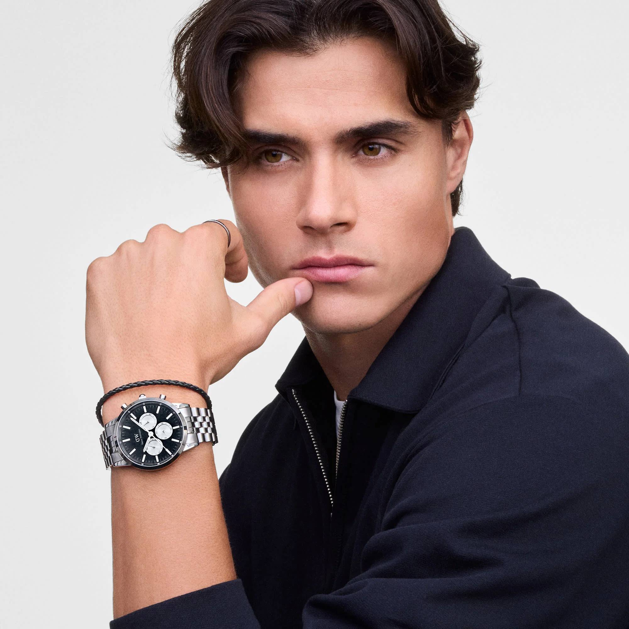 Orologio Uomo Daniel Wellington Iconic Cronografo Nero DW00100873